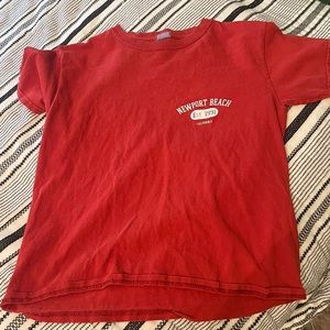 Red north shore crop top